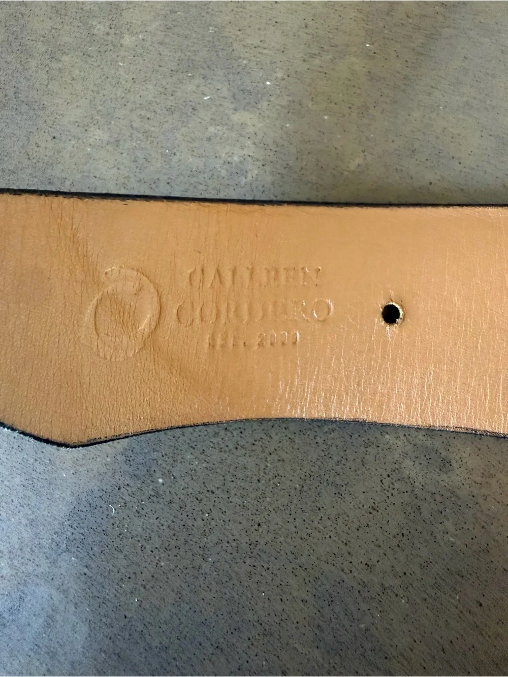 Calleen Cordero women's 1&1/2 inch handcrafted full grain belt size 36
